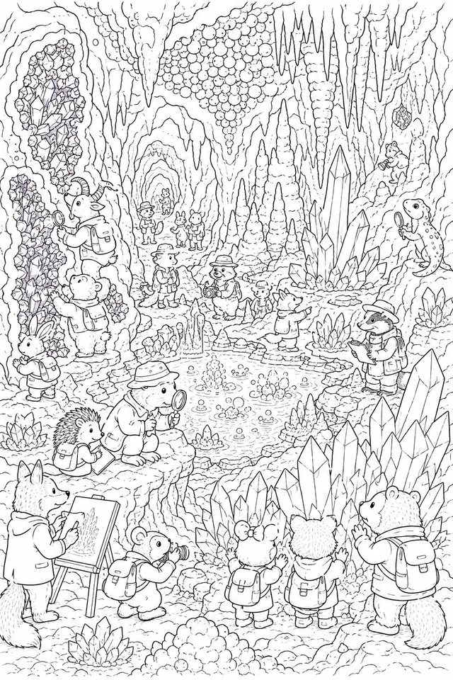 矿物奇幻洞穴Wimmelbild