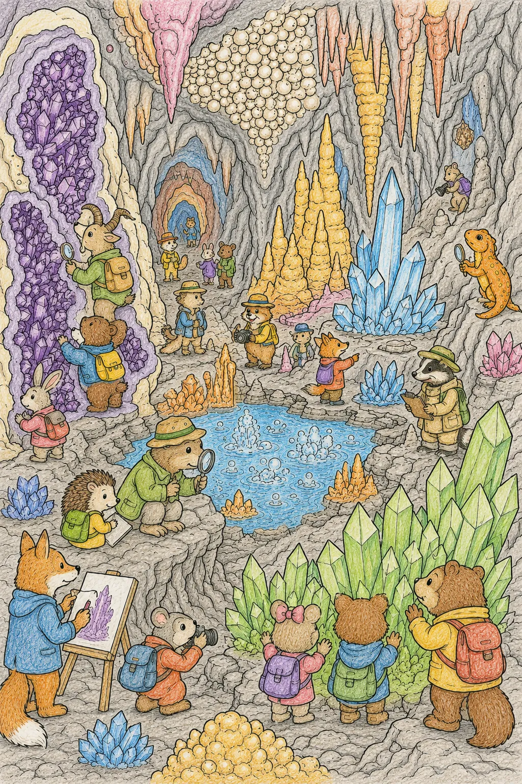 矿物奇幻洞穴Wimmelbild