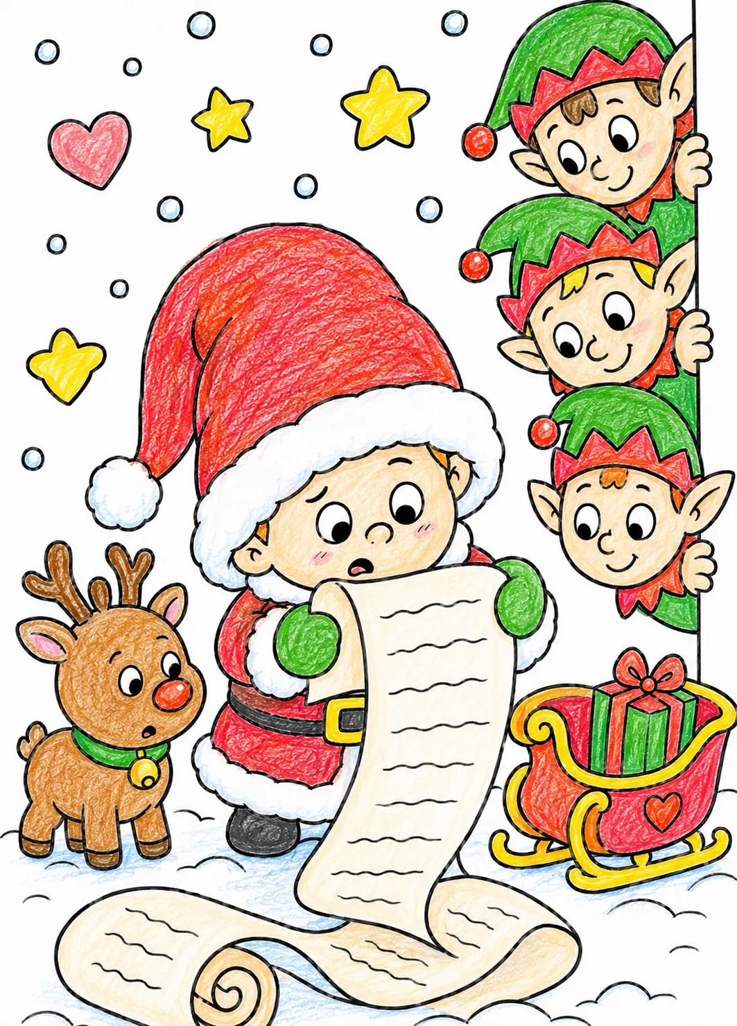 Der Baby-Weihnachtsmann lernt seinen ersten Tag