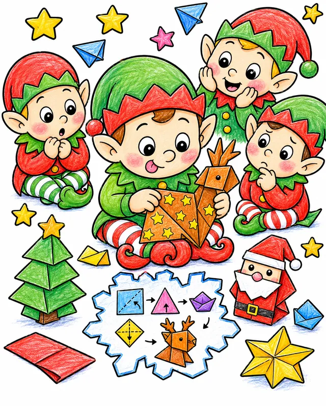 Der Elf entdeckt Weihnachts-Origami – So könnte es aussehen