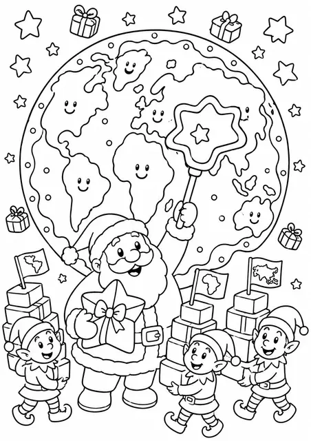 Papá Noel clasifica los regalos por países