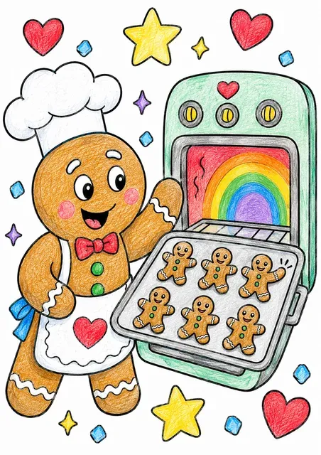 Der Lebkuchenmann bäckt Lebkuchen-Plätzchen – So könnte es aussehen