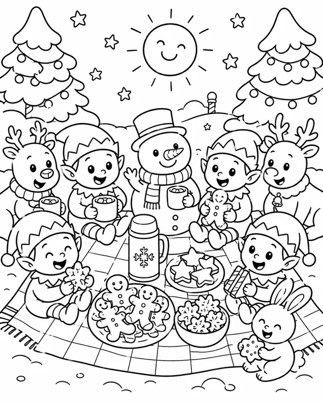 El picnic del Polo Norte en la nieve