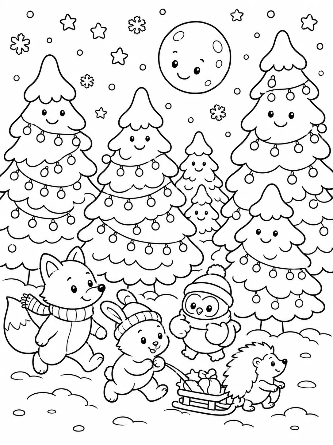 Runder Weihnachtsmann reicht Baby-Rentier Rudolph eine Karotte