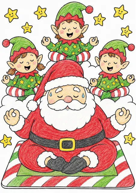 Der Weihnachtsmann macht Weihnachts-Yoga – So könnte es aussehen