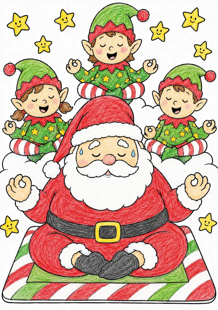 Der Weihnachtsmann macht Weihnachts-Yoga