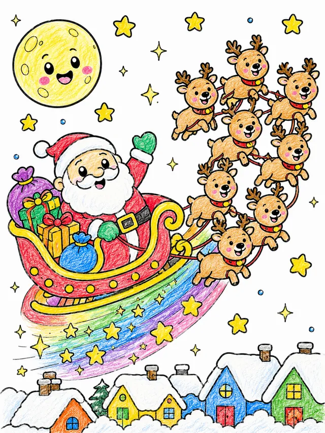 Der Weihnachtsmann fliegt auf dem Schlitten – So könnte es aussehen