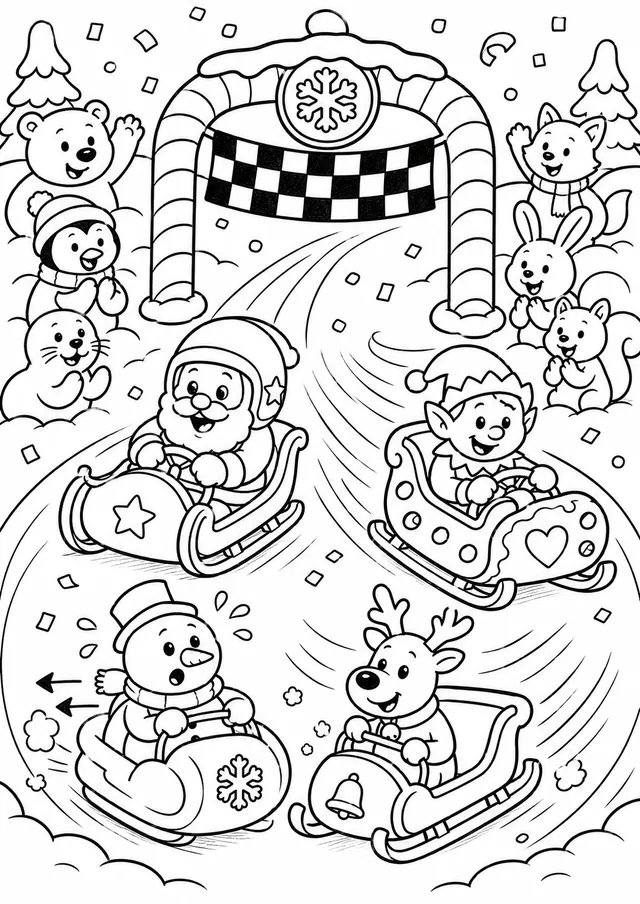 La gran carrera de trineos navideños