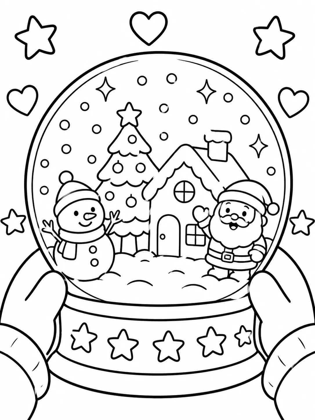 Runde Schneekugel mit einer Miniatur-Weihnachtsszene darin