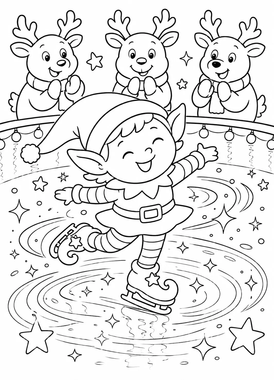 友善的流星作为出租车载着圣诞人物穿越夜空