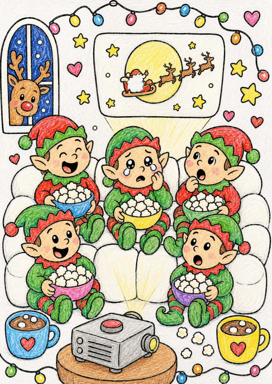 The Elves Watch a Christmas Film