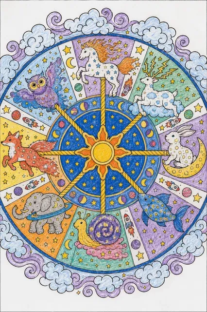 星辰旋转木马 – 涂色效果预览