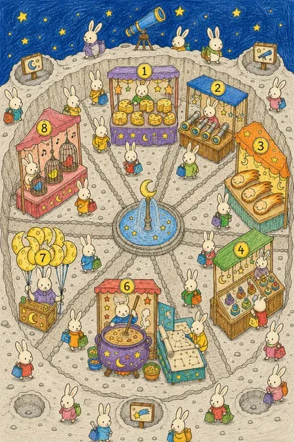 Der Marktplatz im Mondkrater – So könnte es aussehen
