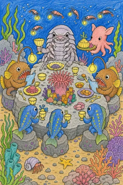 Tiefseefestmahl der Laternenfische – So könnte es aussehen