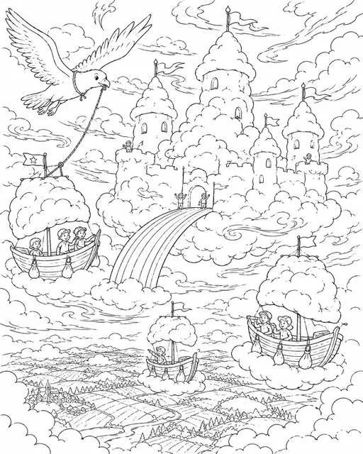 Cloud Castle with Sky Boats