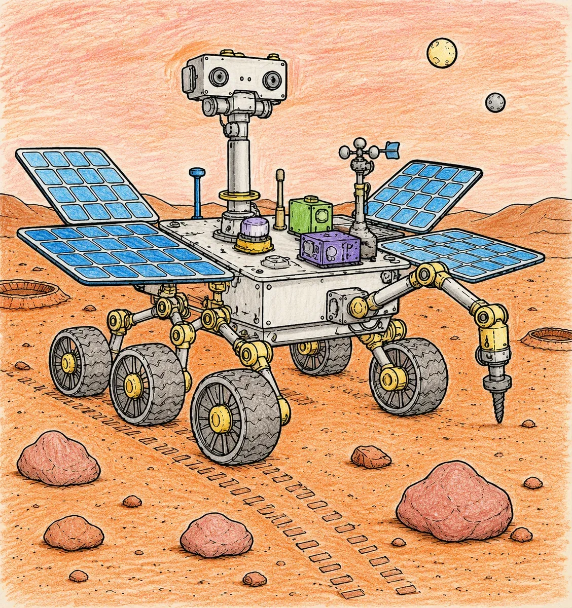 Der Mars-Rover in Nahaufnahme