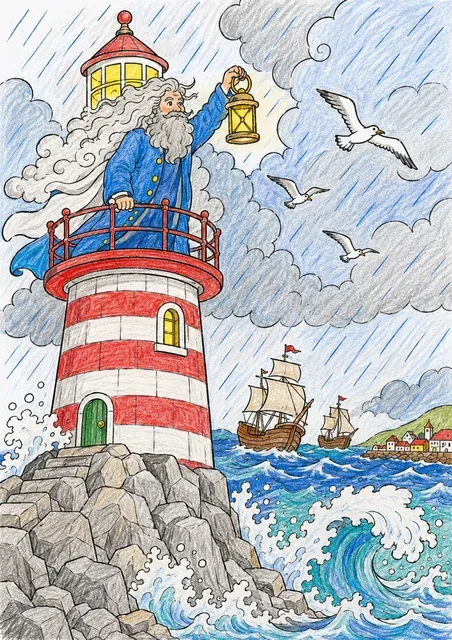 Sturmhüter mit Laterne am Leuchtturm – So könnte es aussehen