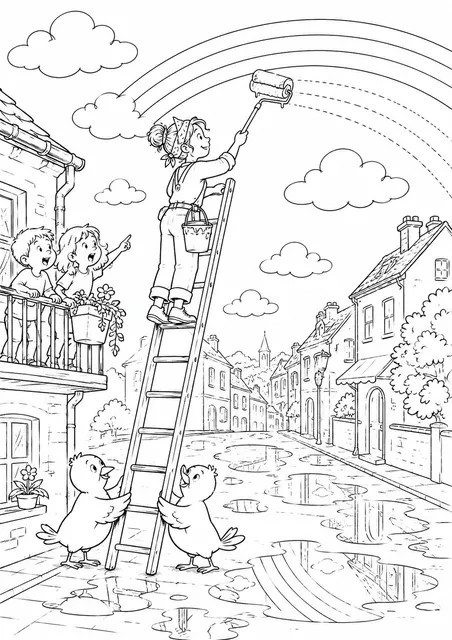 为天空涂彩虹的画师