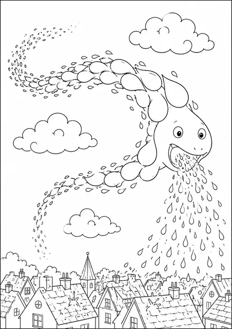Regenspirale schwimmt durch Wolken