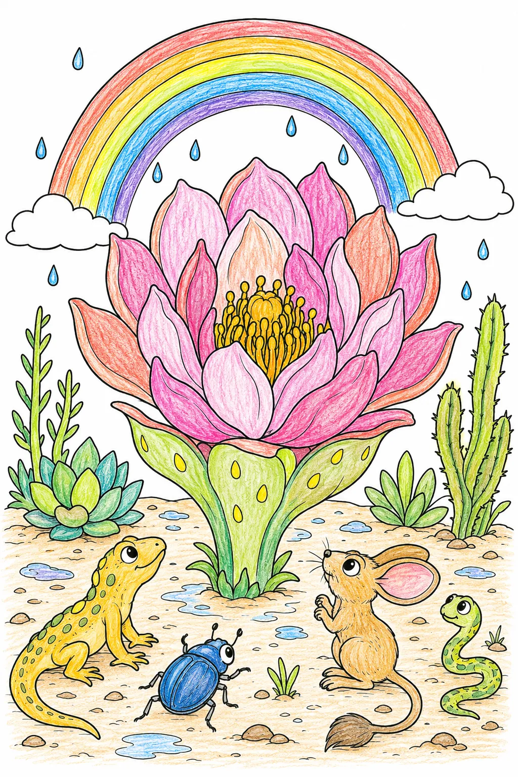Wüstenblume blüht nach dem Regen