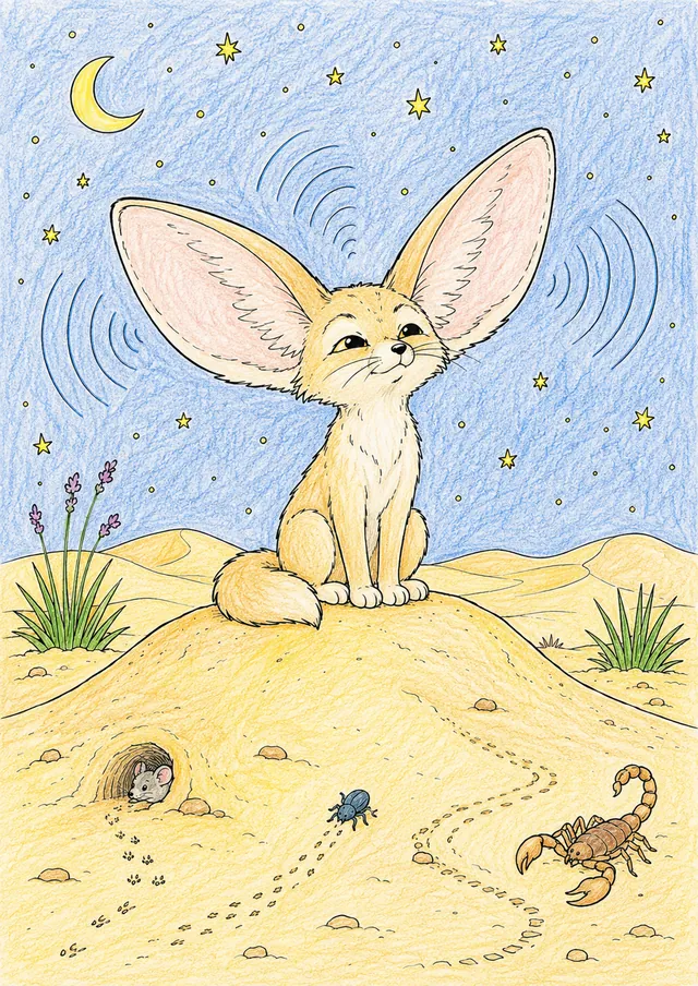 Wüstenfuchs Fennec lauscht mit seinen großen Ohren – So könnte es aussehen