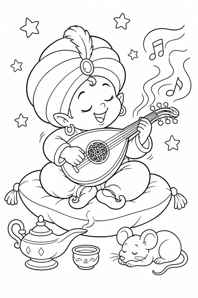 小精灵弹奏乌德琴